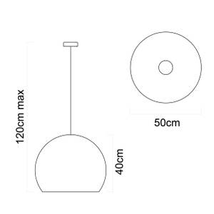 Pendelleuchte Focus Weiß - Durchmesser Lampenschirm: 50 cm