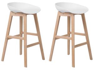 Tabouret de bar MICCO Chêne clair - Blanc