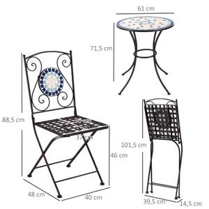 Garten-Bistroset 84B-880 Metall - 61 x 72 x 61 cm