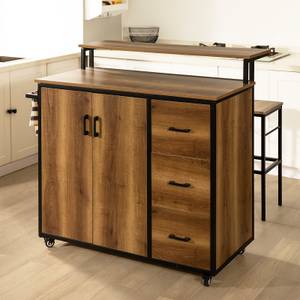 Kücheninsel KNL02-PF Braun - Holzwerkstoff - 106 x 14 x 58 cm