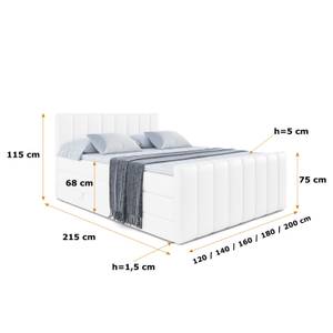 Boxspringbett OTTA-Z KING Hochglanz Weiß - Breite: 200 cm