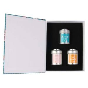 Coffret 3 bougies Sweet candles Bleu - Verre - 18 x 23 x 9 cm