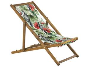 Chaise longue ANZIO Vert - Multicolore - Chêne clair - Rouge - Blanc