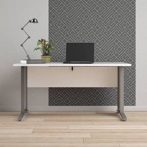 Schreibtisch in weißer Holzoptik Weiß - Holzwerkstoff - 80 x 75 x 150 cm