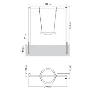 Aero Sun - Schaukel Blau - Massivholz - 98 x 240 x 240 cm