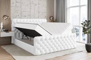 Boxspringbett BOXI8-Z Hochglanz Weiß - Breite: 140 cm - H4