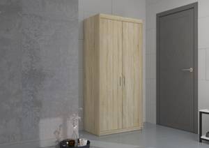 FURNIX Kleiderschrank Eliza 2D Sonoma Eiche Hell Dekor - Eiche Sonoma Dekor