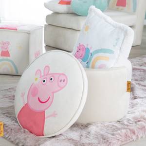 Kinderhocker rund Peppa Pig Beige - Holzwerkstoff - Textil - 33 x 27 x 33 cm