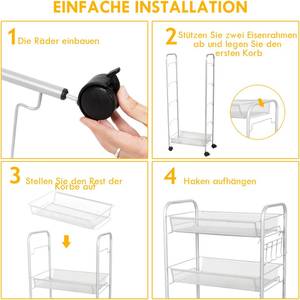 5 Ebenen Servierwagen Küchenwagen Grau - Metall - 26 x 104 x 44 cm
