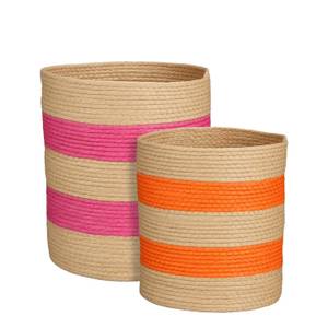 Korb Nancho (2er-Set) Orange - Pink - Papier - 29 x 34 x 29 cm