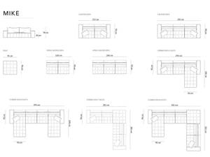 modulares U-Formsofa MIKE 8 Sitzplätze Schwarz