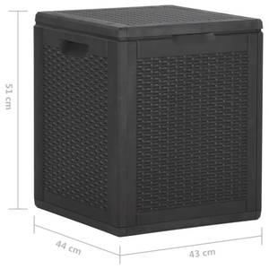 Boîte de rangement Noir - Matière plastique - Polyrotin - 43 x 51 x 43 cm