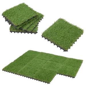 Set de 11 dalles de gazon Wiesloch Vert - Matière plastique - 30 x 3 x 30 cm