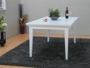 Table à manger Venedig Blanc - En partie en bois massif - 180 x 76 x 95 cm