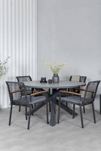 Gartenmöbel-Set Parma Schwarz - Rattan - 140 x 73 x 140 cm