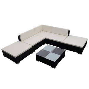 Garten-Lounge-Set (6-teilig) 3003868 Schwarz - Polyrattan - 74 x 31 x 74 cm