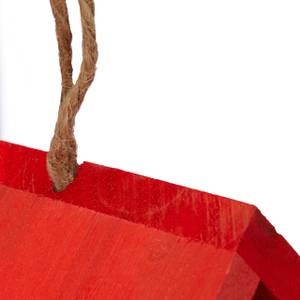 Deko Vogelhaus rotes Dach Braun - Rot - Holzwerkstoff - 15 x 16 x 11 cm