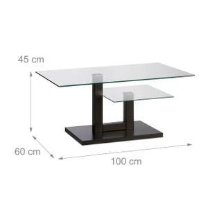 Couchtisch Glas Schwarz - Holzwerkstoff - Glas - Metall - 100 x 45 x 60 cm