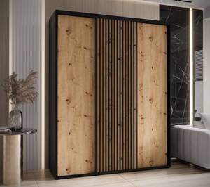 Armoire à portes coulissantes sapporo 1 Noir - Imitation chêne - 190 x 45 cm - 3 portes