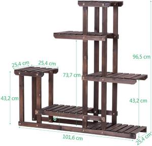 Pflanzenregal Blumenregal Braun - Holzwerkstoff - 25 x 97 x 100 cm