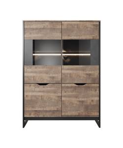 Vitrinenschrank ARDEN B LED Beige - Grau - Holzwerkstoff - Kunststoff - 109 x 150 x 40 cm