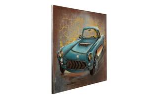 Metallbild Vintage Traum Blau - Metall - 90 x 60 x 5 cm