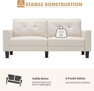 Sofa 3 Sitzer modern Beige - Kunststoff - 75 x 94 x 202 cm