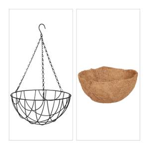 Suspension pour plantes en lot de 3 Noir - Marron - Métal - Fibres naturelles - 31 x 50 x 31 cm