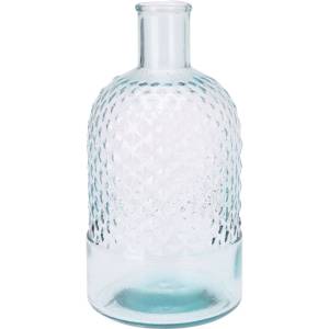 Blumenvase aus recyceltem Glas, Flasche Glas - 12 x 23 x 12 cm