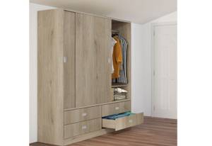 Kleiderschrank Medo Beige - Holzwerkstoff - 150 x 201 x 58 cm