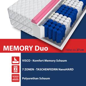 Taschenfederkern-Matratze Memory duo 27 Breite: 90 cm