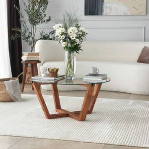 Table basse Dflorenz Marron - En partie en bois massif - 75 x 35 x 75 cm