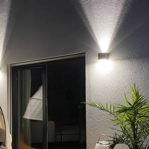 Außen-Wandleuchte LED CUBE Block Grau - Metall - 10 x 10 x 10 cm