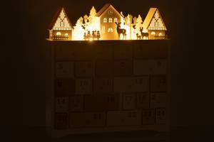 DIY Adventskalender Braun - Holz teilmassiv - 8 x 40 x 37 cm