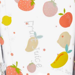 2x verres pour enfant motif de fruits Rouge - Jaune - Verre - Matière plastique - 13 x 12 x 10 cm