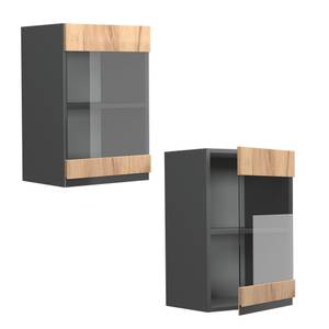 meuble de cuisine haut vitré R-Line Anthracite - Bois