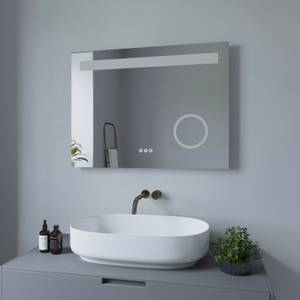 Led Badspiegel Touch Wandspiegel DALES Silber - Glas - 80 x 60 x 5 cm