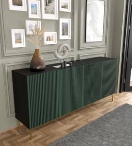 Sideboard RAVENNA F SB200 3D3D Schwarz - Gold - Grün