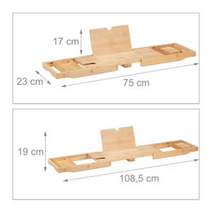 Pont de baignoire extensible en bambou Marron - Bambou - 109 x 5 x 23 cm