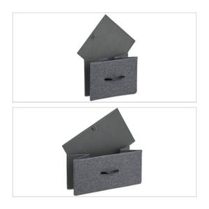 Commode 9 tiroirs gris foncé Noir - Marron - Gris - Bois manufacturé - Métal - Textile - 100 x 100 x 30 cm