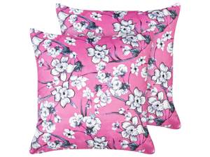 Kissen 2er Set KOELERIA Grau - Pink - Violett - Weiß - Textil - 45 x 15 x 45 cm