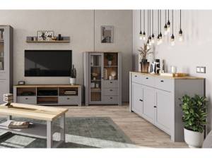 Wohnwand LATOUR 4-teilig Braun - Grau - Holzwerkstoff - 420 x 135 x 57 cm