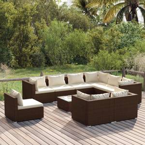 Salon de jardin (lot de 10) 3013638-12 Marron - Blanc - Métal - Polyrotin - 60 x 30 x 60 cm