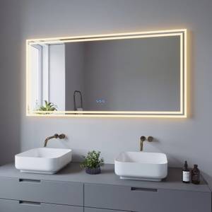 LED Spiegel für Bad Touch Wandspiegel Silber - Glas - 140 x 70 x 5 cm