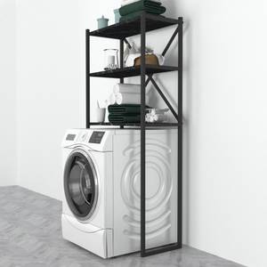 Waschmaschinenregal Askersund Schwarz - Holzwerkstoff - 66 x 160 x 34 cm
