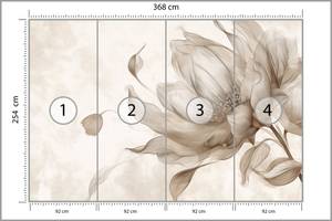 Fototapete Blume Pflanze Natur Beige - Braun - Grau - Papier - Textil - 368 x 254 x 254 cm