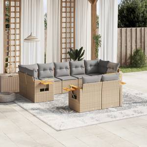 Gartensitzgruppe K1561(9-tlg) Beige - Massivholz - 69 x 62 x 62 cm