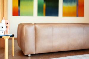 3-Sitzer Sofa Krieger Beige - Echtleder - 109 x 65 x 200 cm