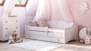 Einzelbett für Kinder dekoriert Weiß - Holzwerkstoff - 85 x 70 x 164 cm