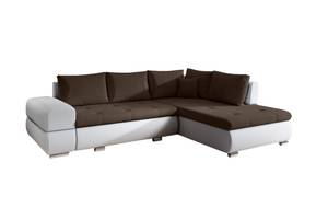 Ecksofa SANTIAGOS Braun - Weiß